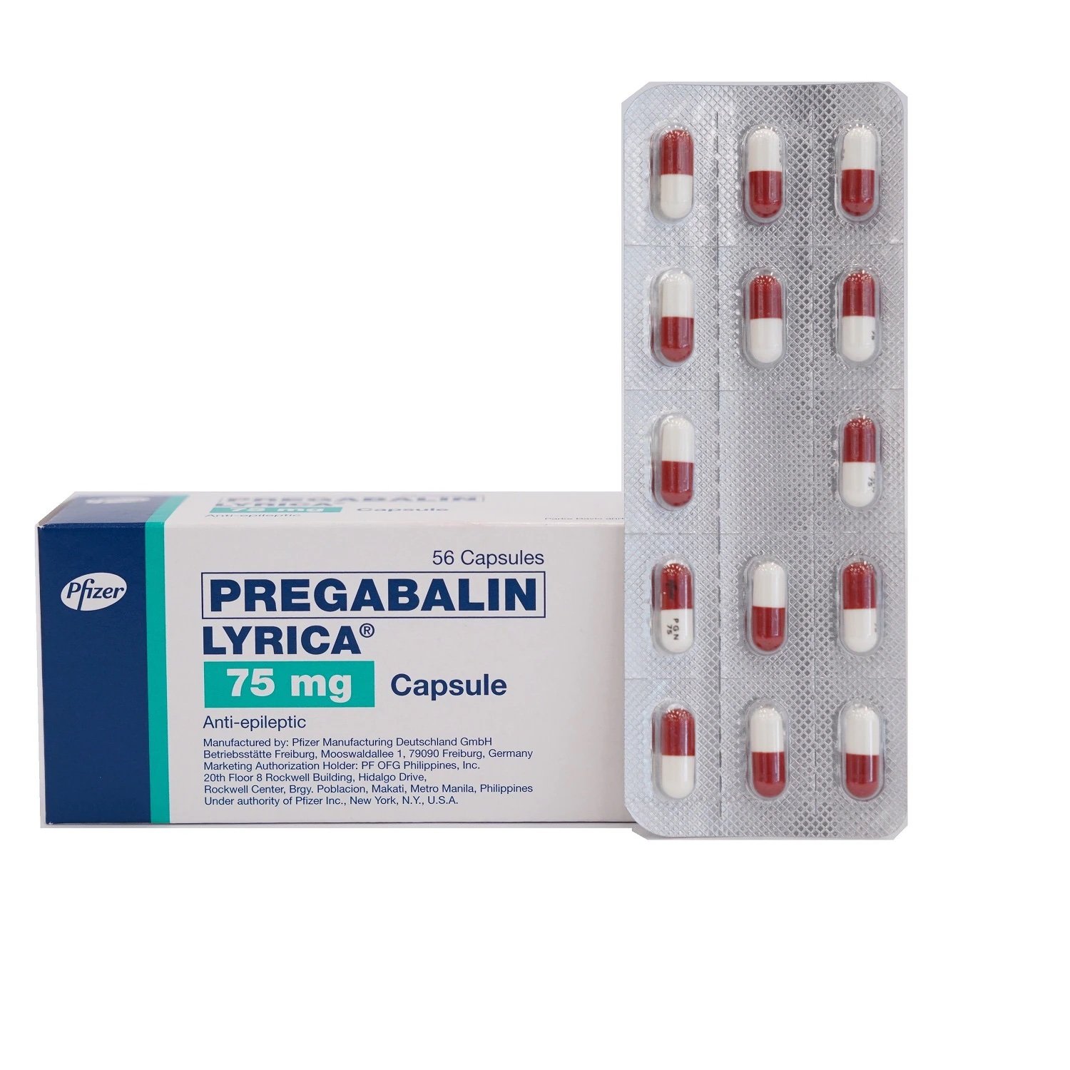 Buy Pregabalin 75 mg 56 Capsules